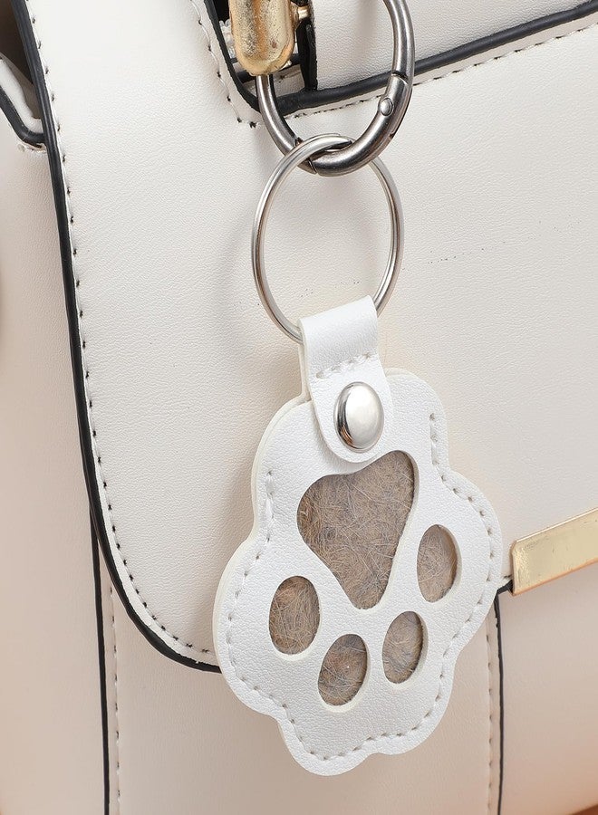 guduling 10pcs Pet Fur Keychain, Dog Hair Keepsake Keychain with Tweezers, Pet Hair Keepsake Fur Locket Key Chain, Dog Hair Memorial, Paw Key Chain for Collecting Cat And Dogs Hair - Image 5